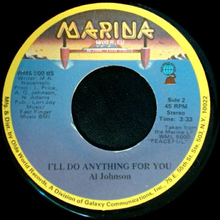 Al Johnson - It's Not Too Late / I'll Do Anything For You side B