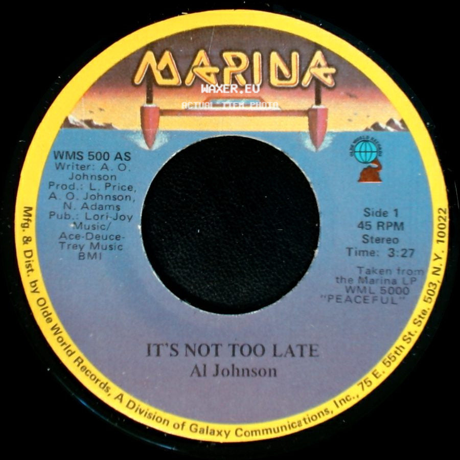 Al Johnson - It's Not Too Late / I'll Do Anything For You side A