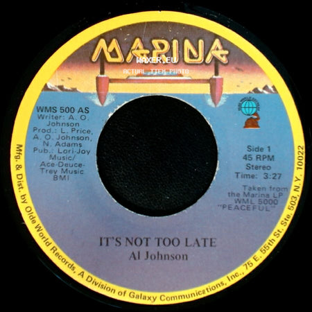 Al Johnson - It's Not Too Late / I'll Do Anything For You side A