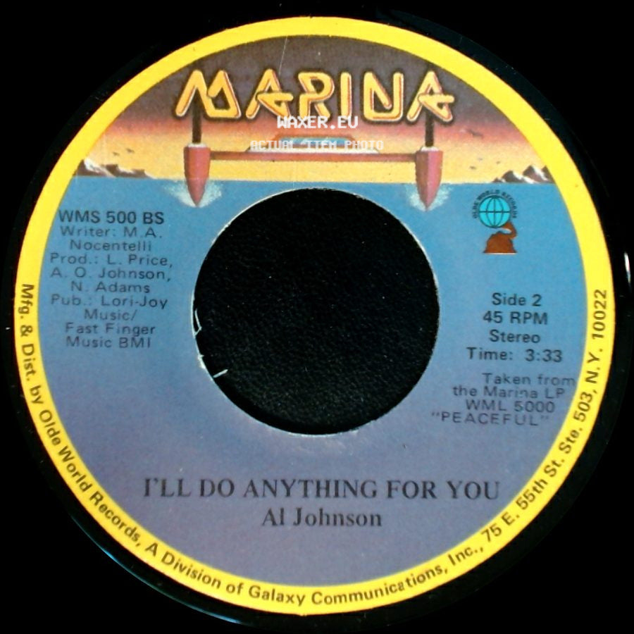 Al Johnson - It's Not Too Late / I'll Do Anything For You side B