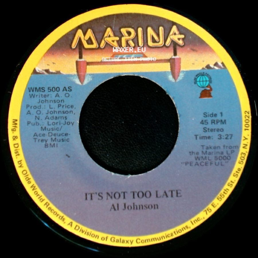 Al Johnson - It's Not Too Late / I'll Do Anything For You side A