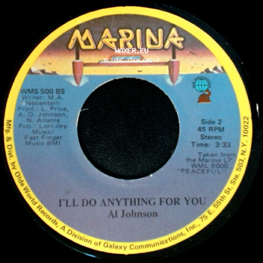 Al Johnson - It's Not Too Late / I'll Do Anything For You side B