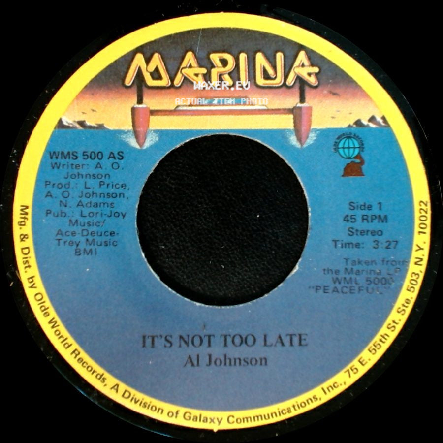 Al Johnson - It's Not Too Late / I'll Do Anything For You side A