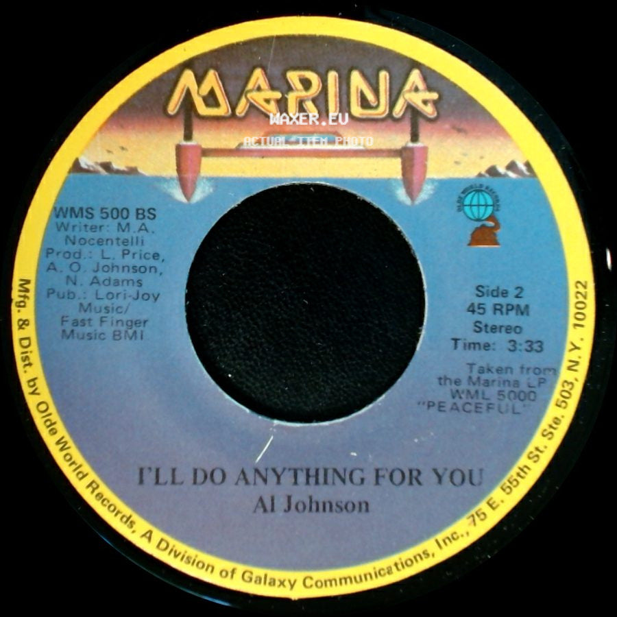 Al Johnson - It's Not Too Late / I'll Do Anything For You side B