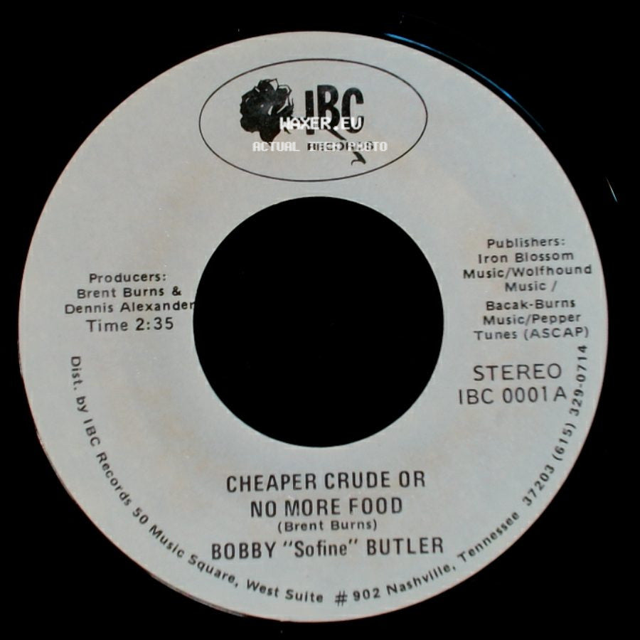 Bobby "Sofine" Butler - Cheaper Crude Or No More Food / Bobby's (Nervous) Breakdown side A