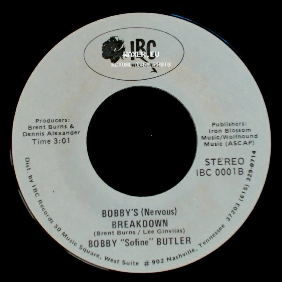 Bobby "Sofine" Butler - Cheaper Crude Or No More Food / Bobby's (Nervous) Breakdown side B