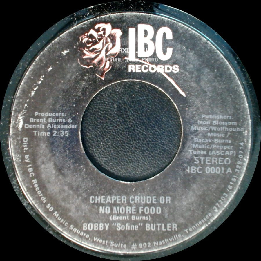 Bobby "Sofine" Butler - Bobby's (Nervous) Breakdown / Cheaper Crude Or No More Food side B