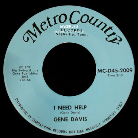 Gene Davis - I Need Help / I Gotta Finish That Dream side A