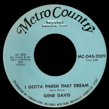 Gene Davis - I Gotta Finish That Dream / I Need Help side A