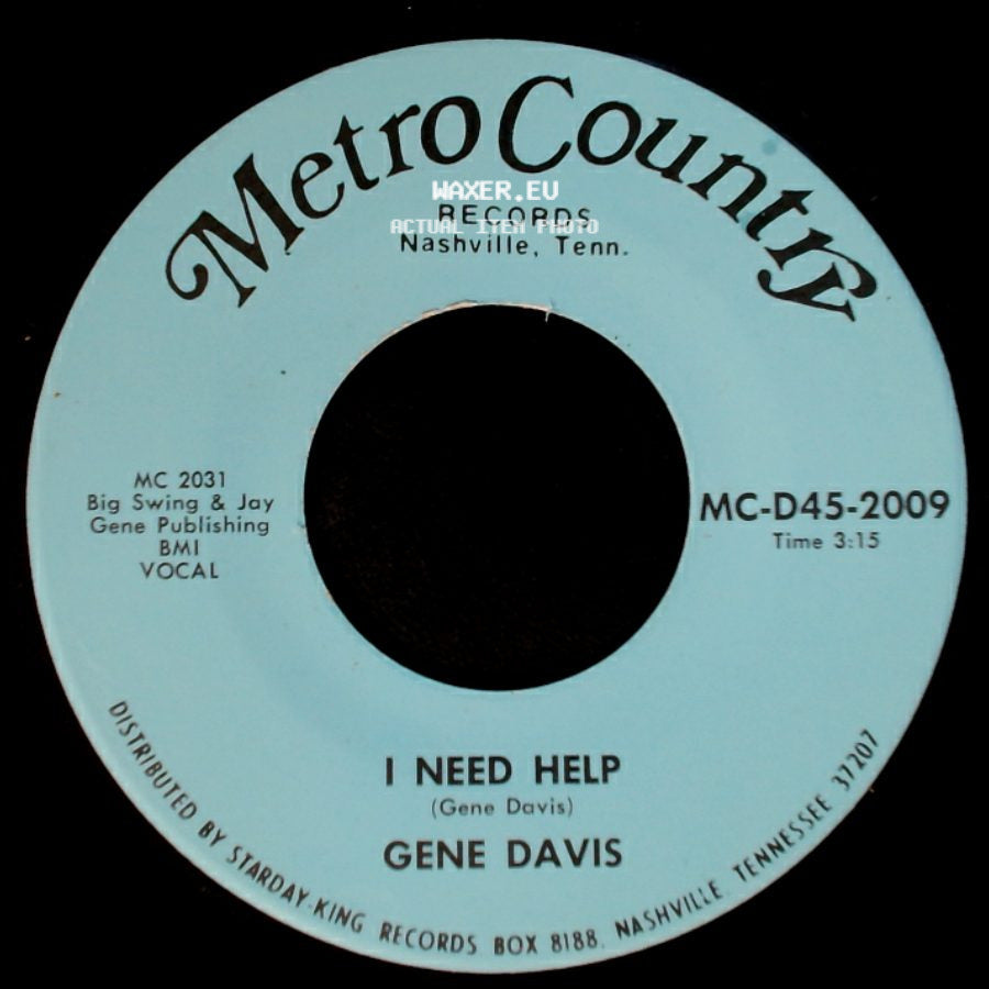 Gene Davis - I Need Help / I Gotta Finish That Dream side A