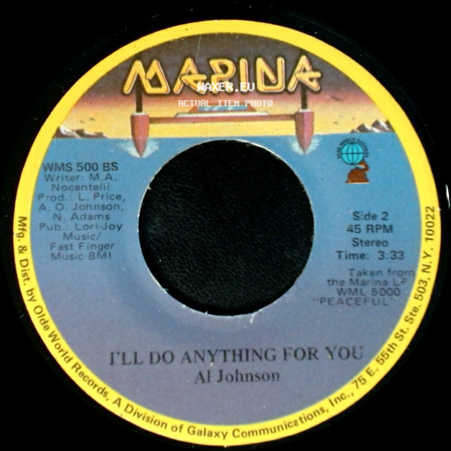Al Johnson - It's Not Too Late / I'll Do Anything For You side B