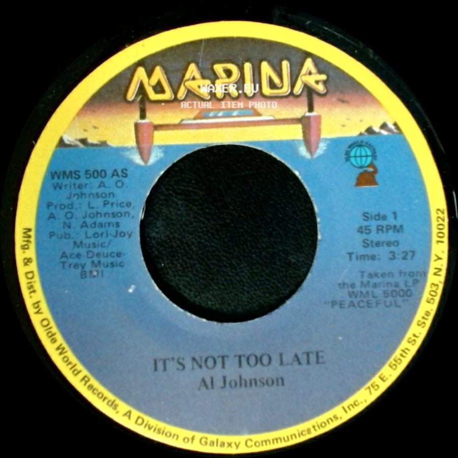Al Johnson - It's Not Too Late / I'll Do Anything For You side A