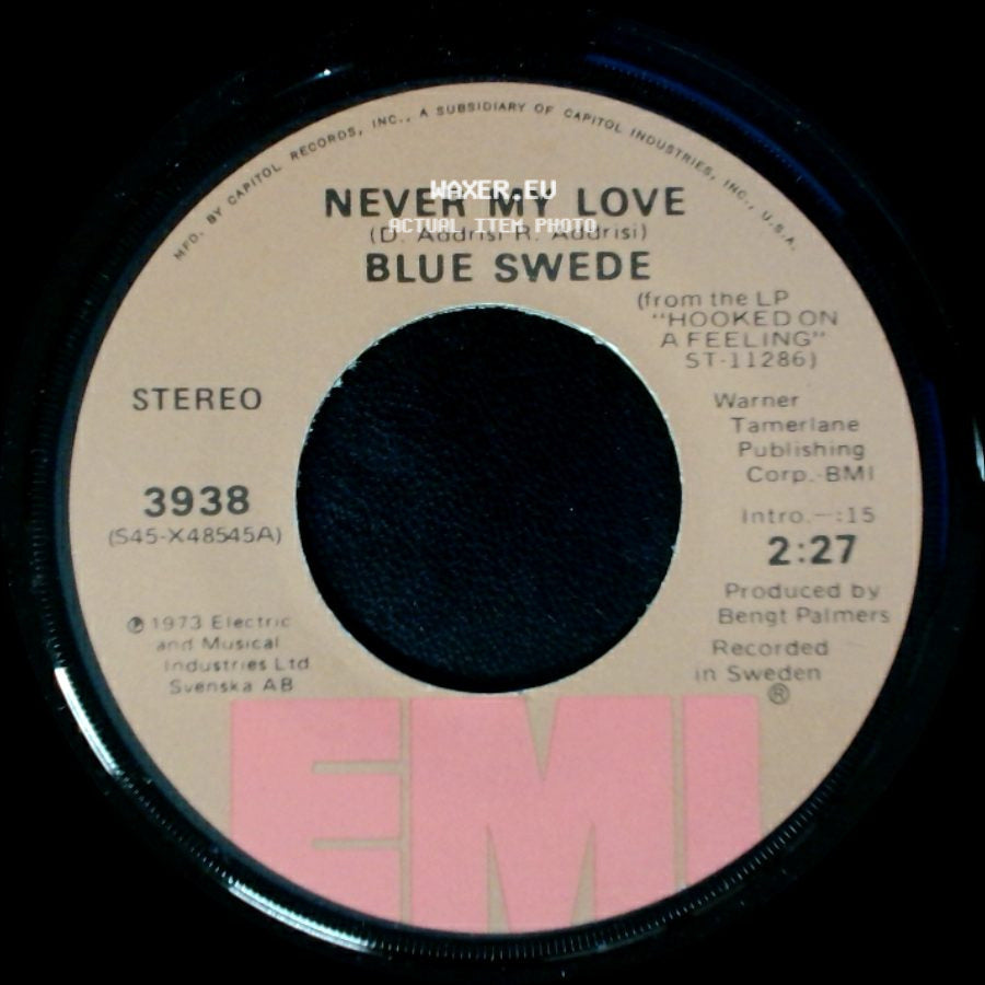 Blue Swede - Pinewood Rally / Never My Love side B