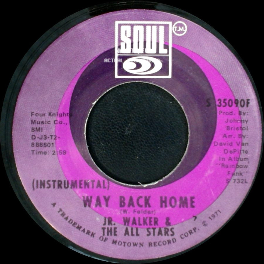 Jr. Walker & The All Stars - Way Back Home (Instrumental) / Way Back Home side A