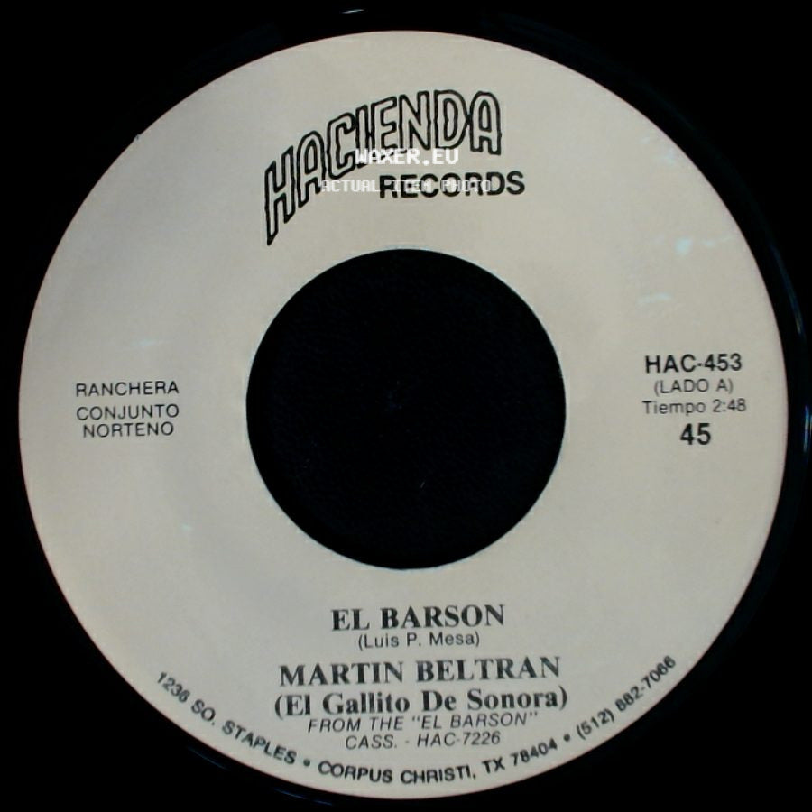 Martin Beltran / Los Triunfadores De Chihuahua - El Barson / Pronto Volvere side A