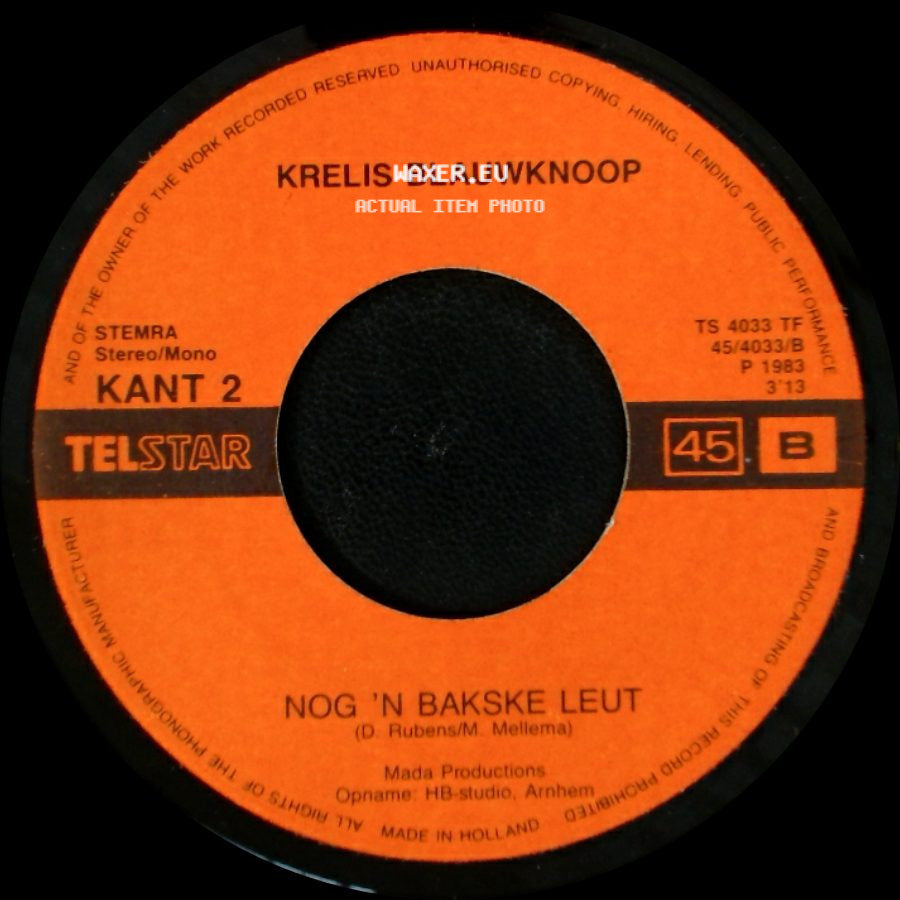 Krelis Blauwknoop - Nog 'n Bakske Leut / 'n Bakske Leut side A