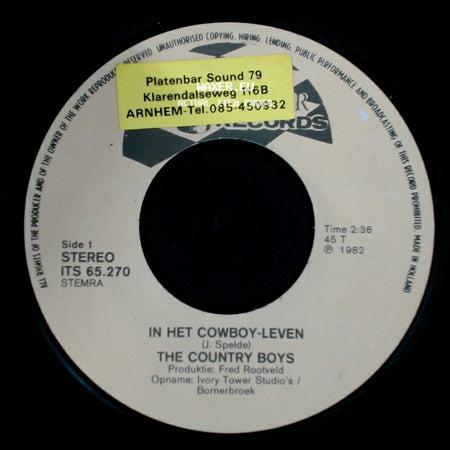 The Country Boys - In Het Cowboy-Leven / Het Stamcafétje side A