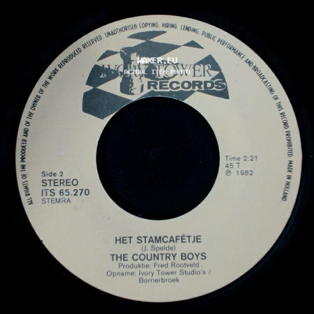 The Country Boys - In Het Cowboy-Leven / Het Stamcafétje side B