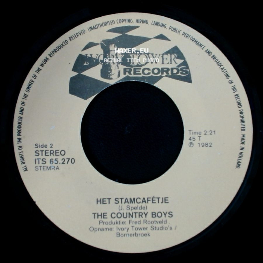 The Country Boys - In Het Cowboy-Leven / Het Stamcafétje side B