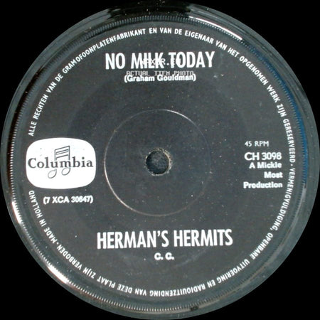 Herman's Hermits - No Milk Today / Dandy side A