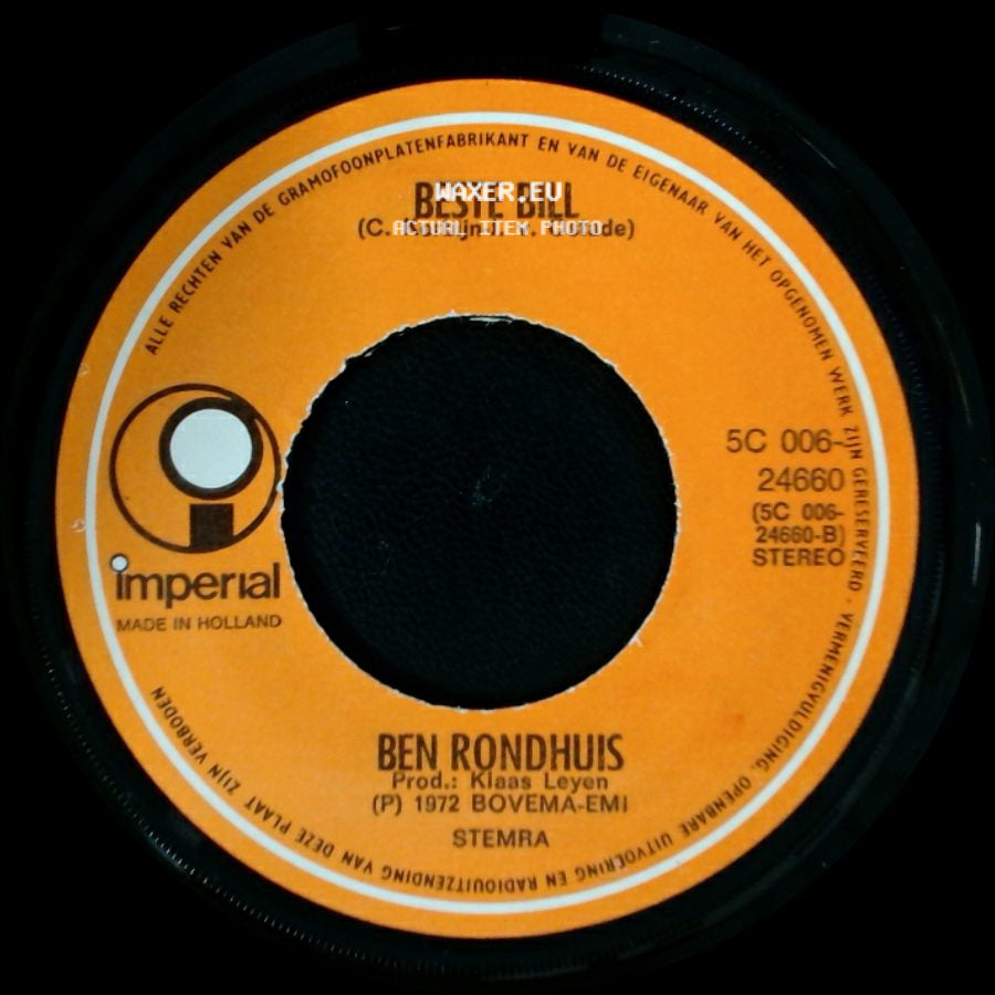 Ben Rondhuis - Jij Bent Veel Te Mooi / Beste Bill side B