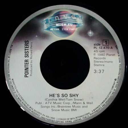 Pointer Sisters - He's So Shy / Movin' On side A