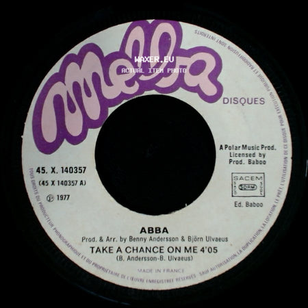 Abba - I'm A Marionette / Take A Chance On Me side B