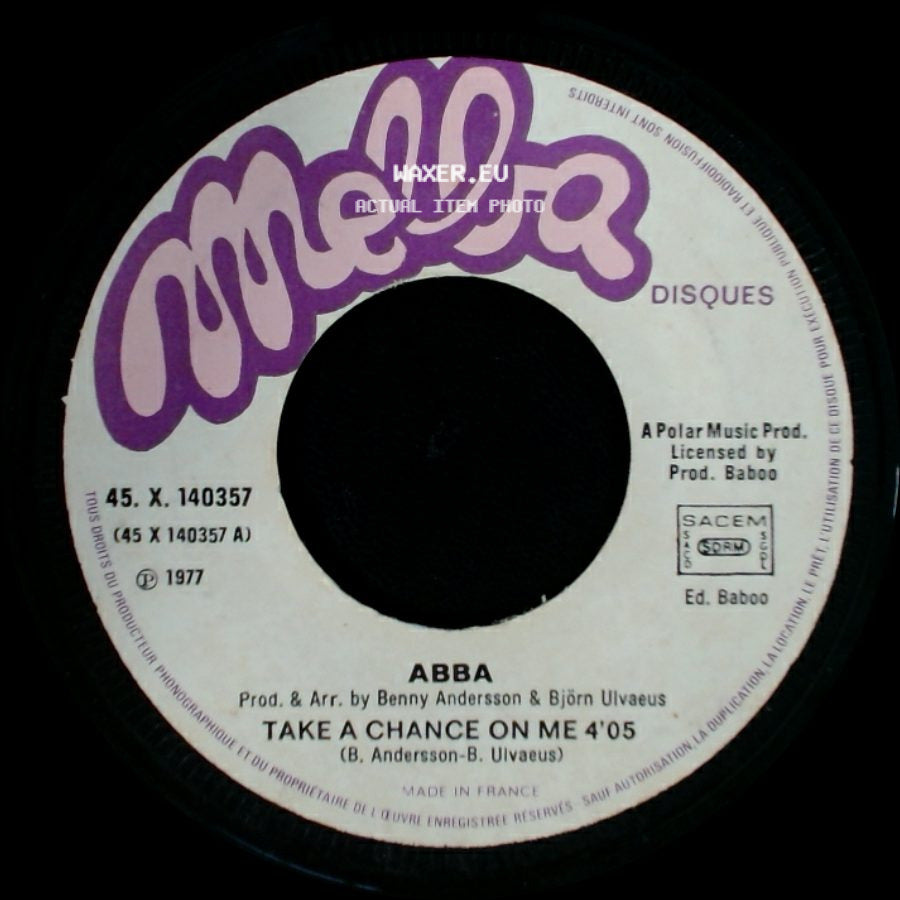 Abba - I'm A Marionette / Take A Chance On Me side B
