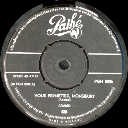 Adamo - Vous Permettez, Monsieur? / Dans Le Vert De Ses Yeux side A