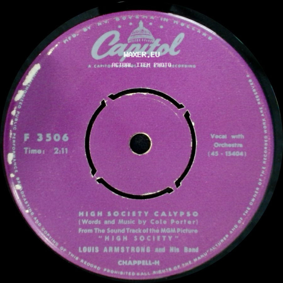 Bing Crosby And Louis Armstrong / Louis Armstrong And His Band - Now You Has Jazz / High Society Calypso side B