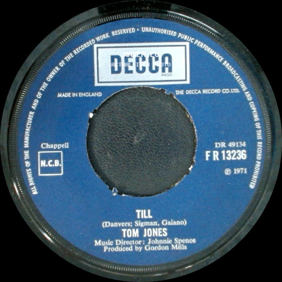 Tom Jones - The Sun Died / Till side B