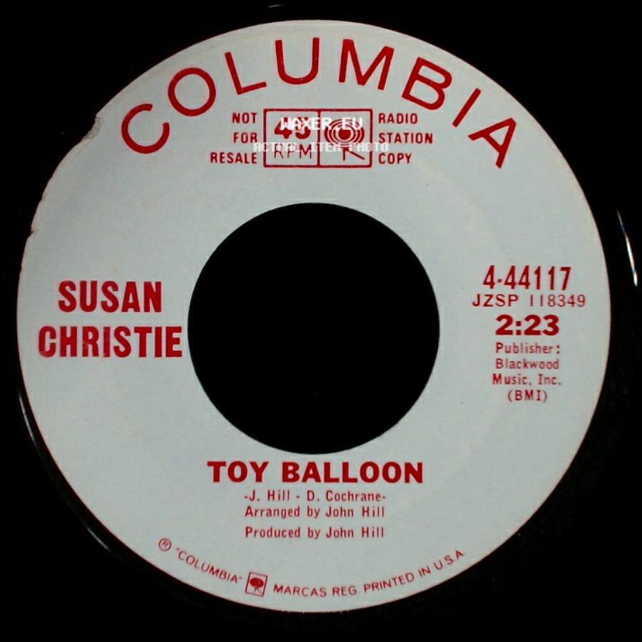 Susan Christie - Tonight You Belong To Me / Toy Balloon side B
