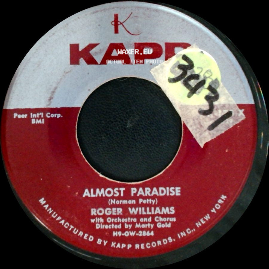 Roger Williams - For The First Time / Almost Paradise side B