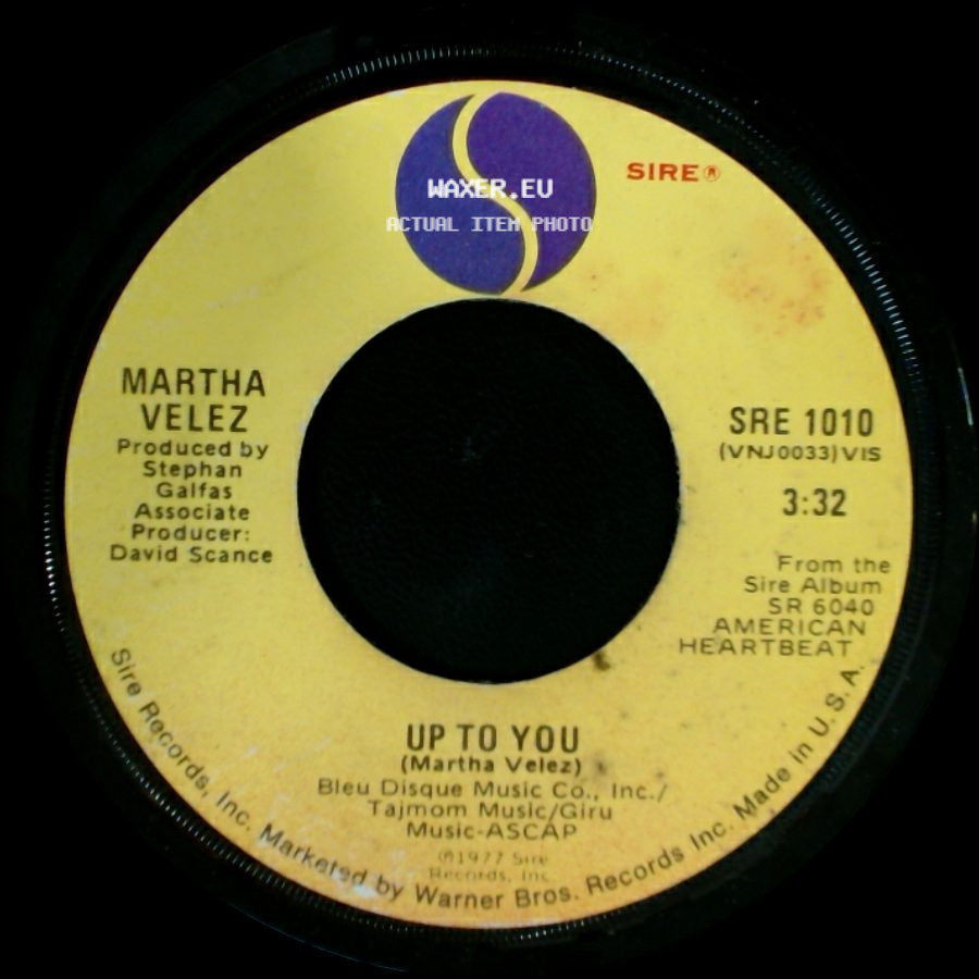 Martha Velez - Up To You / When You Were Beautiful side A