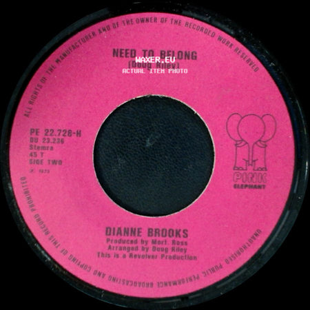 Dianne Brooks - Walkin' On My Mind / Need To Belong side B
