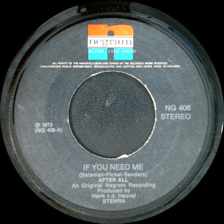 After All - Black World / If You Need Me side B