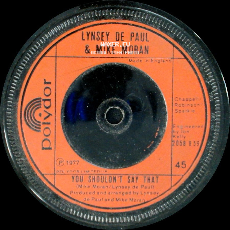 Lynsey De Paul & Mike Moran - Rock Bottom / You Shouldn't Say That side B