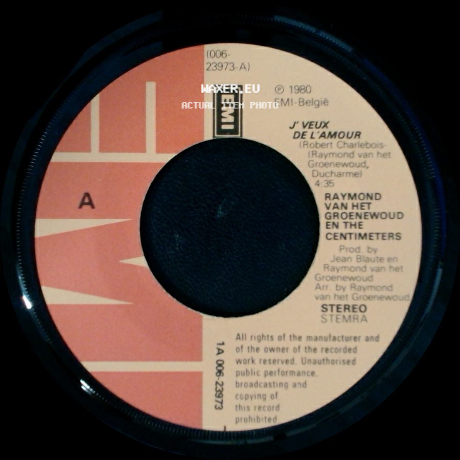 Raymond Van Het Groenewoud En The Centimeters - Troonafstand / J' Veux De L'amour side B