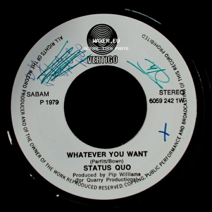 Status Quo - Whatever You Want / Hard Ride side A