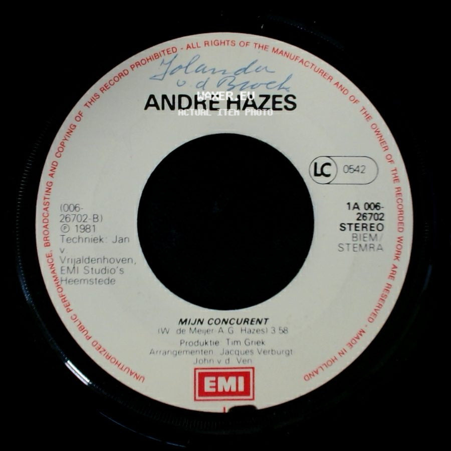Andre Hazes - Mijn Concurrent / 'n Beetje Verliefd side A