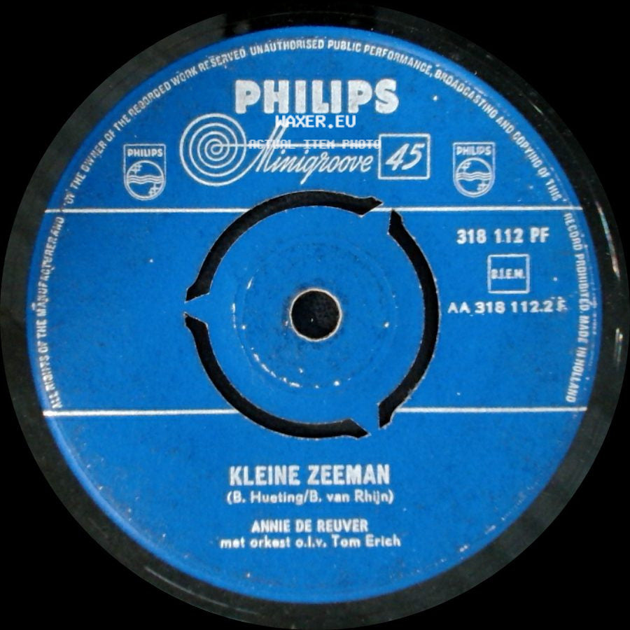 Annie De Reuver - Veel Bittere Tranen (I'm Drowning My Sorrows) / Kleine Zeeman side B