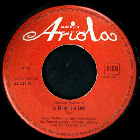 Greta Keller Und Die Colombinos / Greta Keller Und Ein Tanzorchester Unter Der Leitung Von Hans-Georg Arlt - Es Klingt Ein Lied / Eine Reise Ins Glück side A
