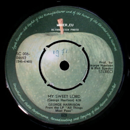 George Harrison - Isn't It A Pity / My Sweet Lord side B