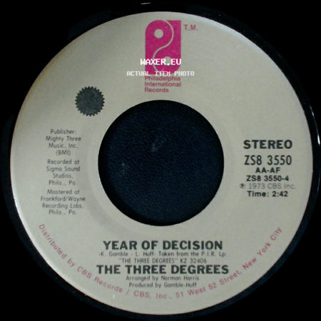 The Three Degrees - Year Of Decision / When Will I See You Again side A