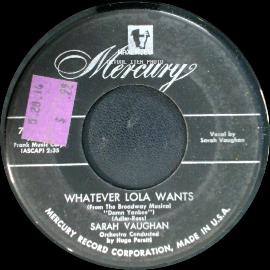 Sarah Vaughan - Whatever Lola Wants / Oh Yeah side A