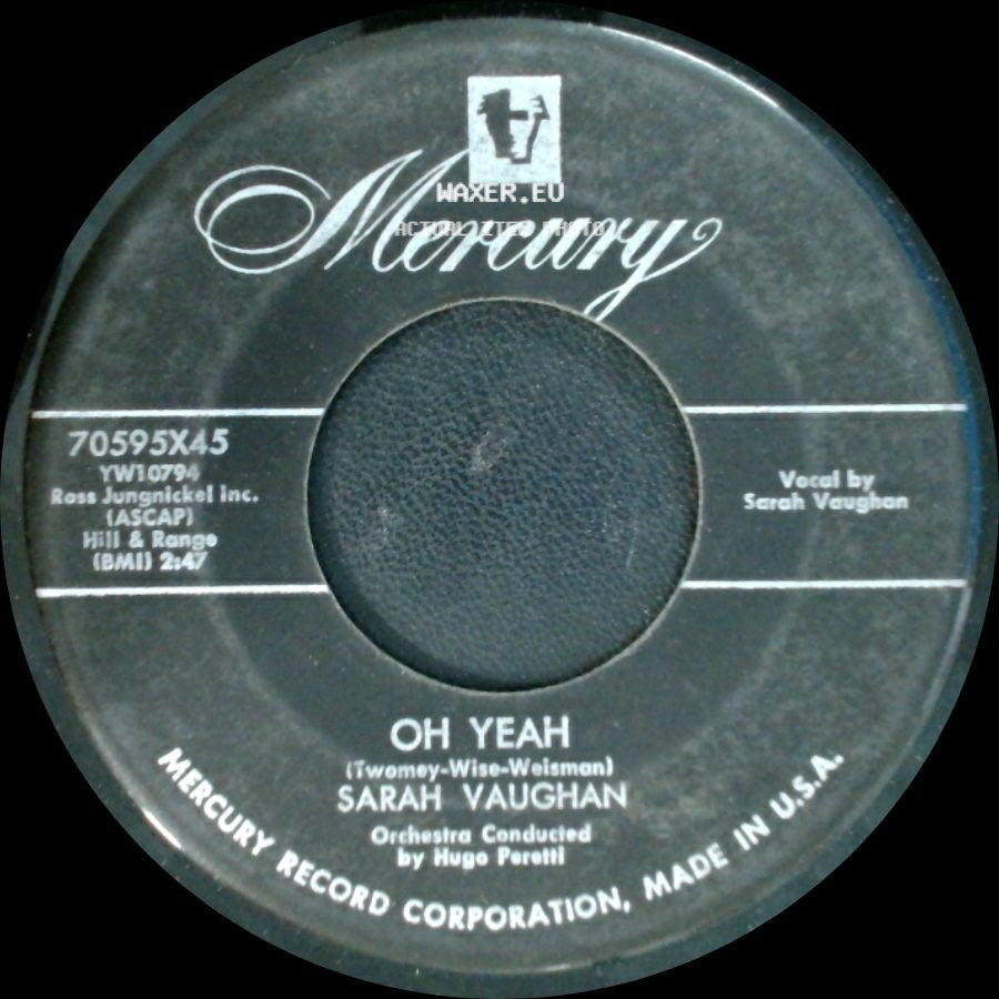 Sarah Vaughan - Whatever Lola Wants / Oh Yeah side B