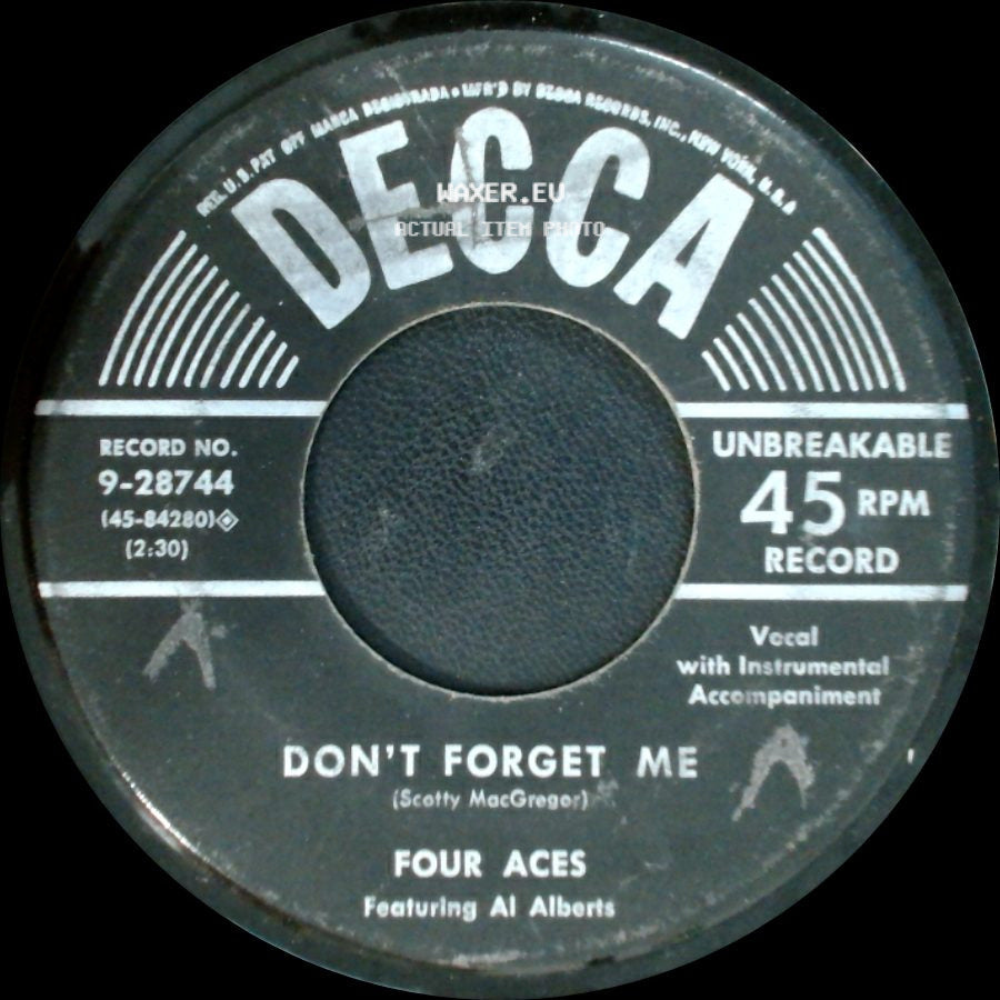 Four Aces Featuring Al Alberts - False Love / Don't Forget Me side B