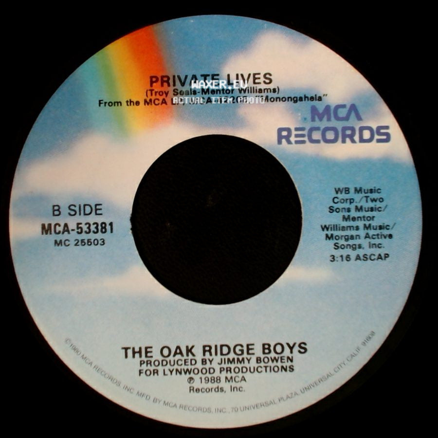 The Oak Ridge Boys - Gonna Take A Lot Of River / Private Lives side B