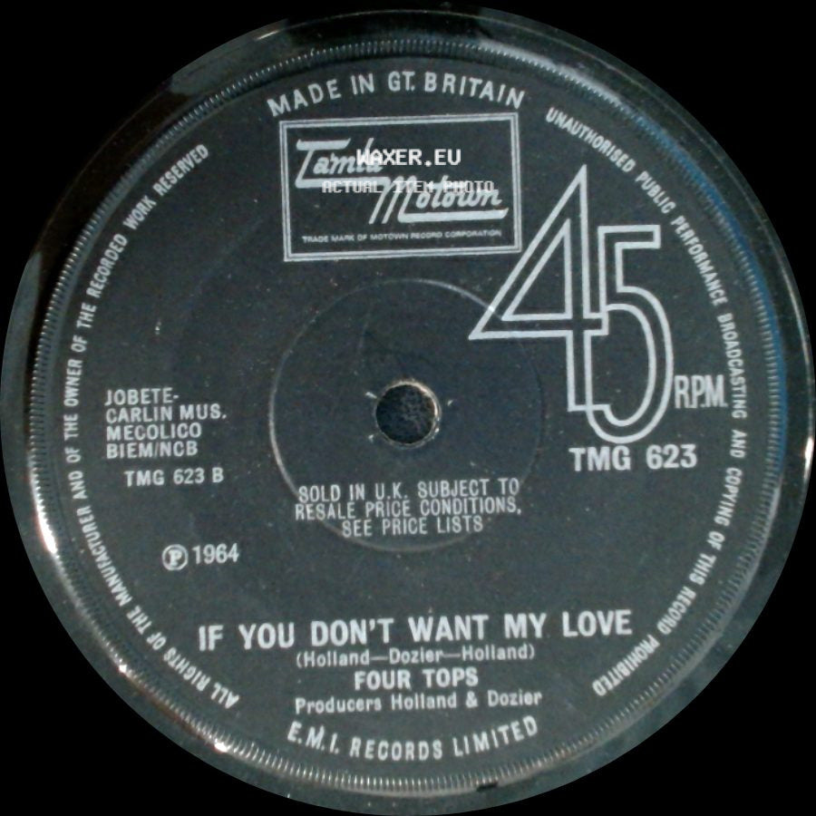 Four Tops - You Keep Running Away / If You Don't Want My Love side B