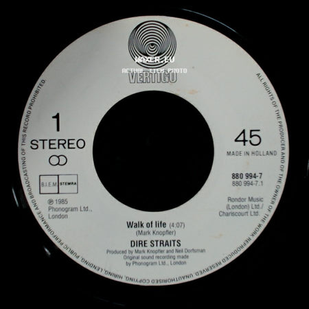 Dire Straits - One World / Walk Of Life side B